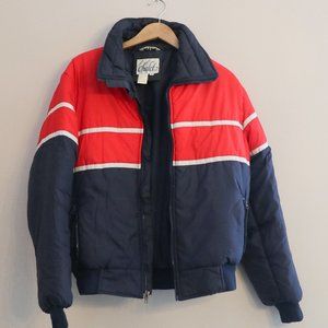Vintage 80s Chalet Ski Jacket Red, White, Blue